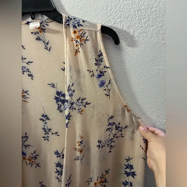 I Joah Floral Sleeveless Kimono with Tassel Hem M - Image 4