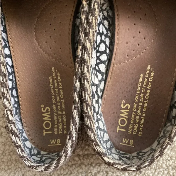 Tom’s Alpargata Slip On Shoes Loafers Alpargata Brown Herringbone Used Women’s 8 - Image 5