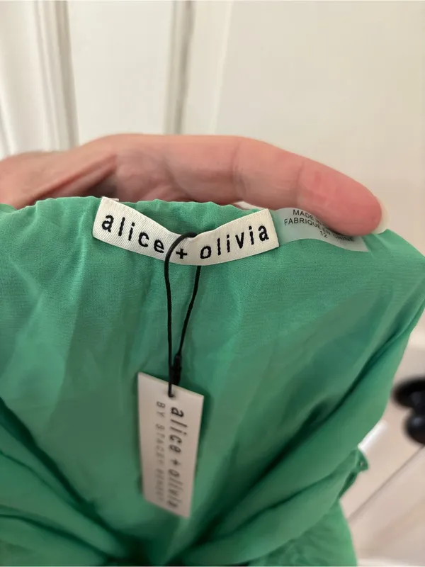 Alice & Olivia Alette Halter Maxi Dress Green‎ New Size 12 NWT Bandana Print - Image 14