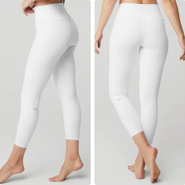 ALO Yoga 7/8 High Waist Air Brush Leggings White Size M - Image 9