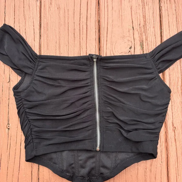 Black corset crop top size S - Image 3