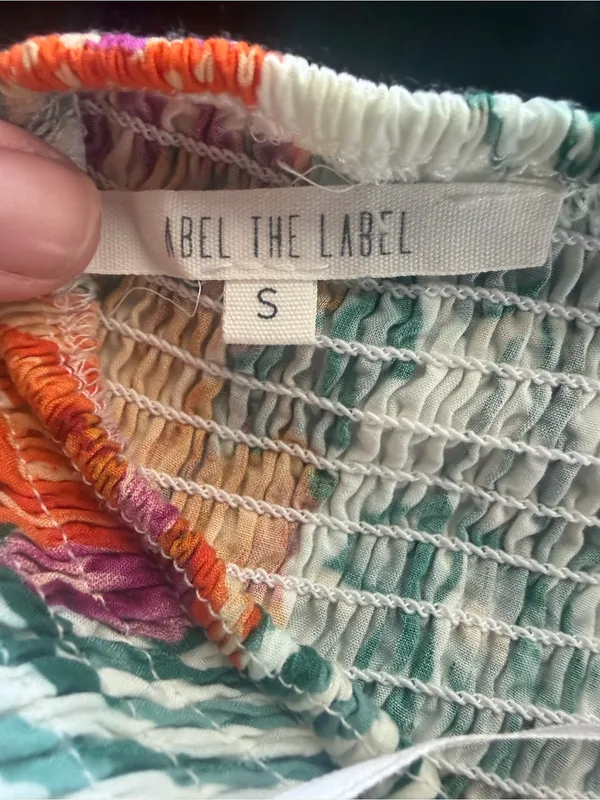 Abel The Label x Anthropologie Tropical Floral Strapless Smocked Maxi Dress SM - Image 6