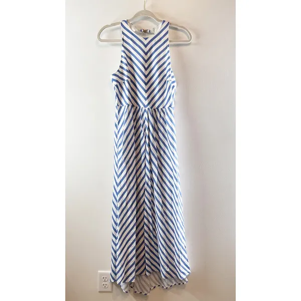 Tuckernuck Striped High Neck Sleeveless Portofino Midi Dress Blue White 4 - Image 2