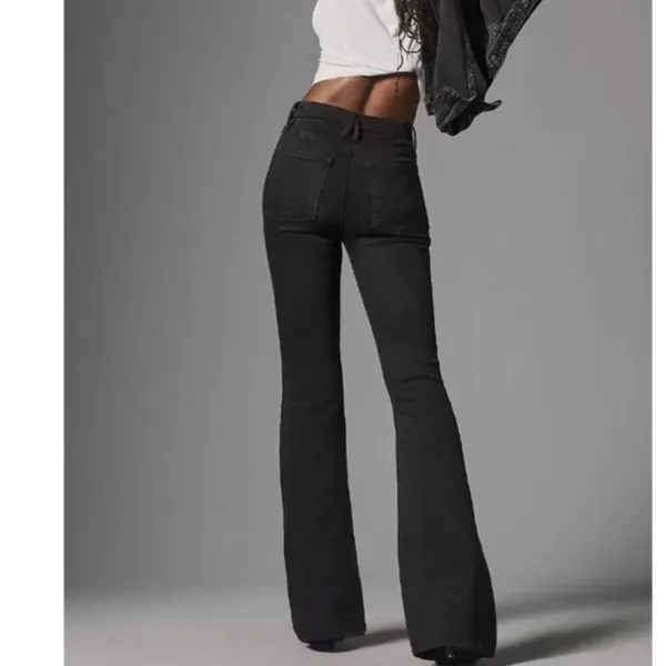 NWT Good American Good Legs Flare‎ Pull On Jeans black sz M - Image 2