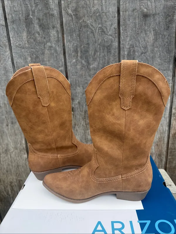 Arizona Maybrook Tan Brown Womans Western Cowboy Boots Size 7.5 Coatal Cowgirl - Image 9