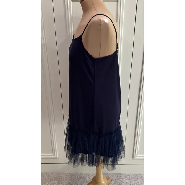 Mystree Women's‎ Navy Tulle Hem Slip Dress Size Large Balletcore Fairy - Image 7