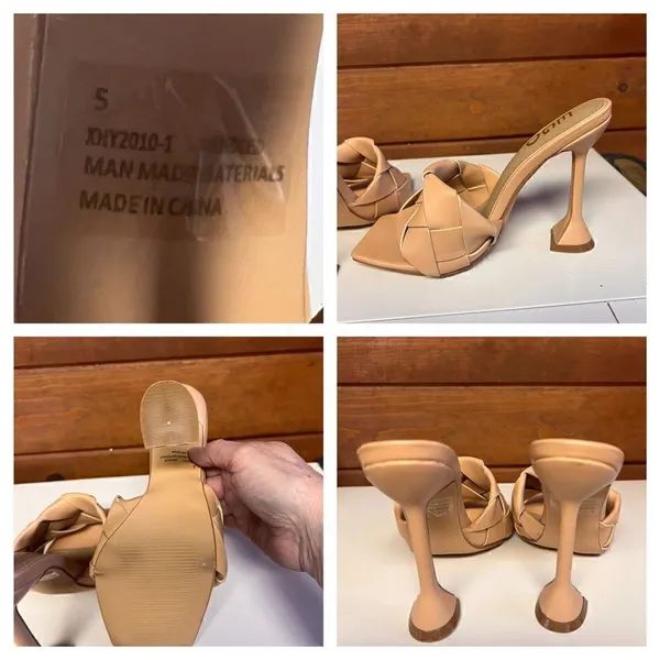 Ego Hand Woven sculptured heel Peep Toe Sandals Sz 5 UK Sz 7 USA - Image 2