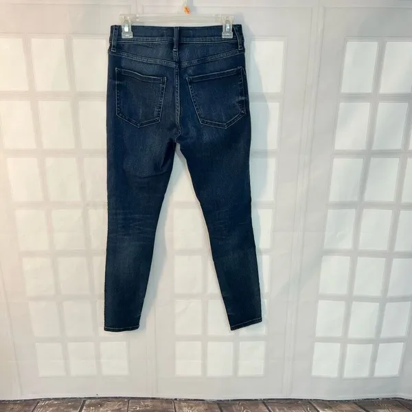 🔥🔥 5/$25 sale 🔥🔥 Express Blue Mid Rise Stretch Whisker Ankle Jegging Side Detail - Image 5