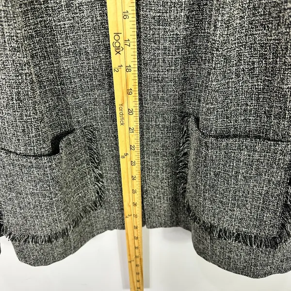 Fashion Bug 18/20W Tweed Fringe Jacket Black Quiet Luxury Office‎ Old Money 90s - Image 4