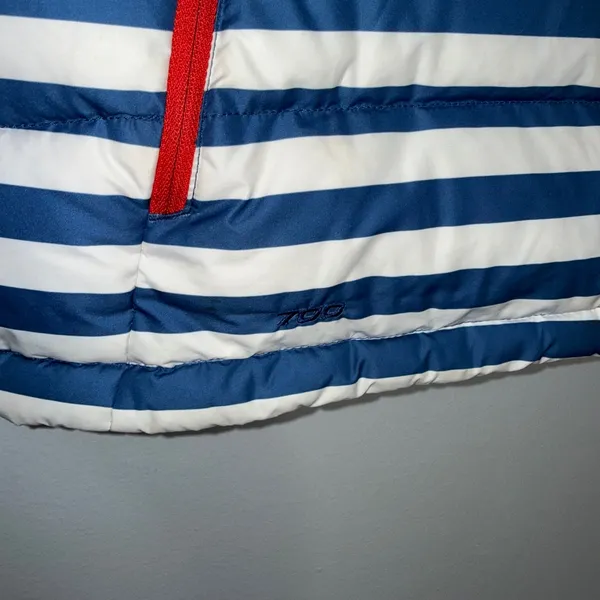 The North Face 700 Down Puffer Vest Womens Large Blue White Striped Good‎ Nuptse - Image 3
