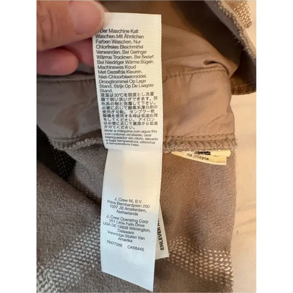 Madewell Plaid Shacket Overshirt Jacket Beige Taupe Side Pockets Medium - Image 7