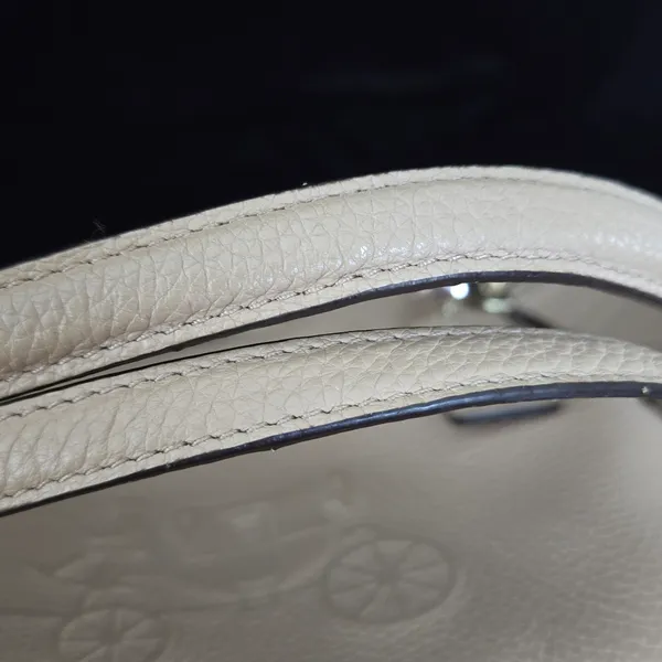Coach Charley Embossed Horse and Carriage Pebbled Leather Crossbody TAN - Image 14