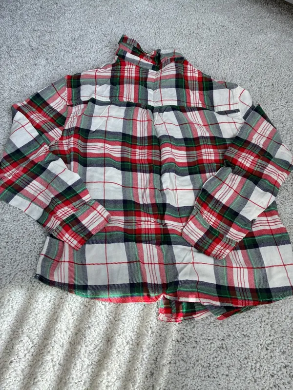 Aerie Plaid Flannel Pajama Top - Red & Green Womens Size Small - Image 3