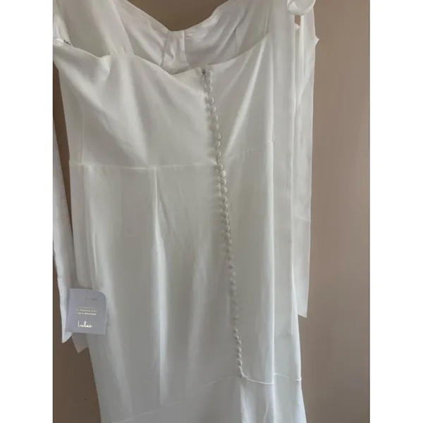 Lulus Splendid Love White Bustier Tie-Strap Mermaid Maxi Dress Size Medium Bride - Image 13