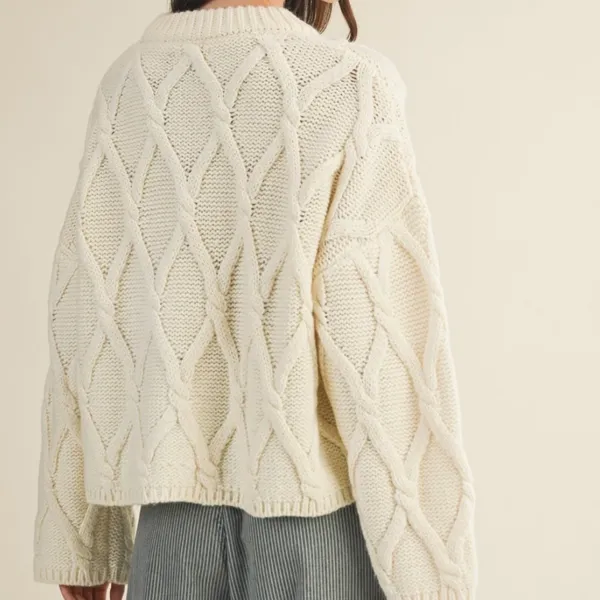NWOT Mustard Seed Maggie Cable Knit Cardigan - Image 3