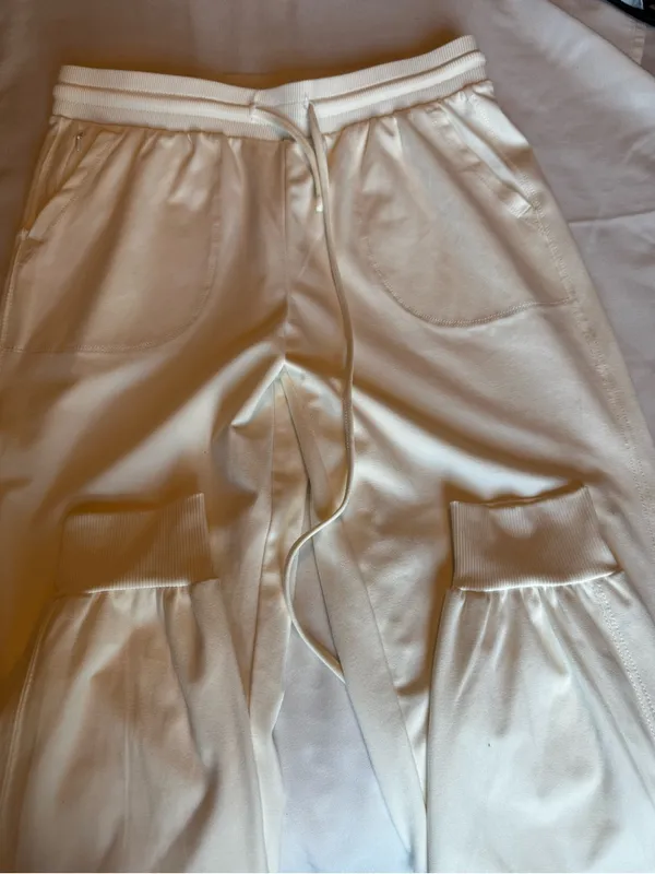 Ladies White Athletic Sweatpants - Classic Comfort - Image 3