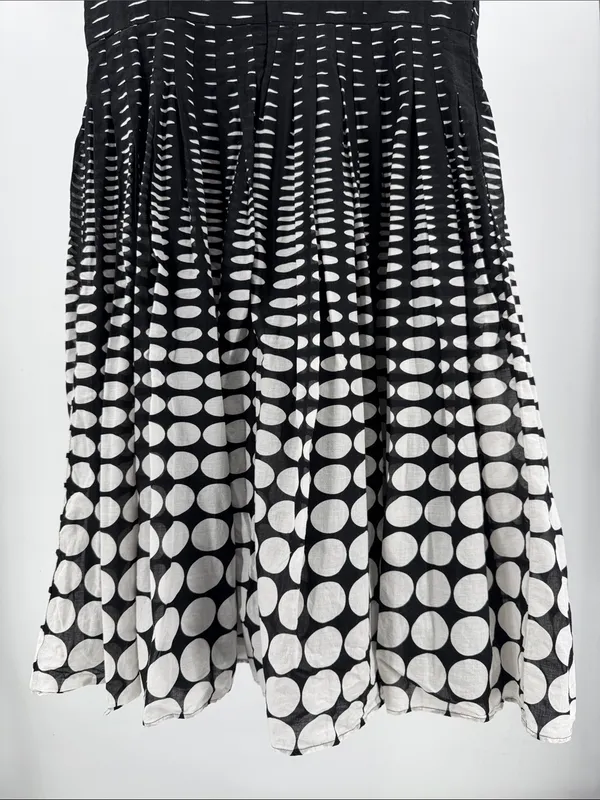 Talbots Black and White Polka Dot knee length Dress 8 cotton career party event - Image 6