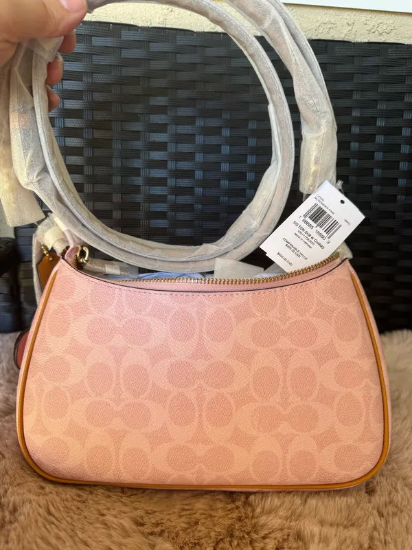 NWT Coach Gold Powder Pink Teri Shoulder Bag Signature with Charms CEA20 2026 - Image 3