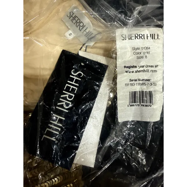 Sherri Hill Style 51364 Gold Sequin Gown‎ Size 8 NWT Retail $698 - Image 4