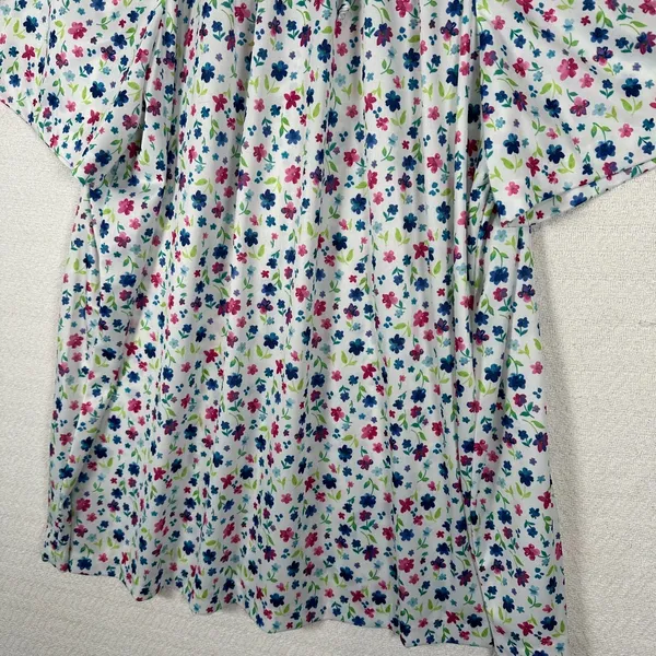 Vintage 1X Joro Womens Blouse Hawaiian MuuMuu Peasant Top Short Sleeve Floral‎ - Image 4