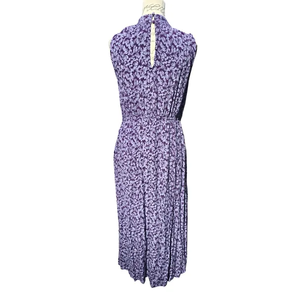 A New Day Purple Floral Mock Neck Sleeveless‎ Midi Dress Womens Size Medium - Image 4