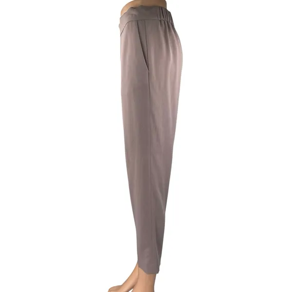 Aritzia Babaton Purple High Rise Pleated Tapered Cropped Trousers Pants Size 4 - Image 2