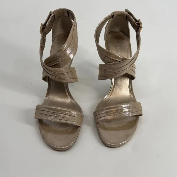 Gianni Bini Metallic Champagne Gold‎ Strappy Stiletto Heel Sandals Size 9.5 - Image 2