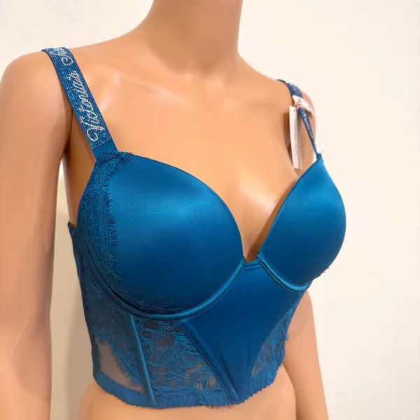 NWT Victoria’s Secret 34B rhinestone strap lace push up corset BC2 3303 - Image 14