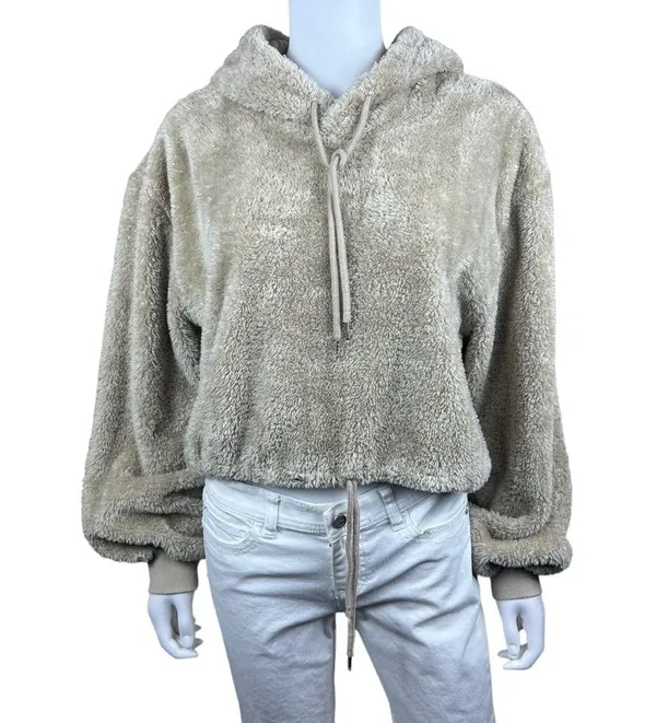 Beach Riot Shayla Teddy Crop Sweatshirt Top - Image 5