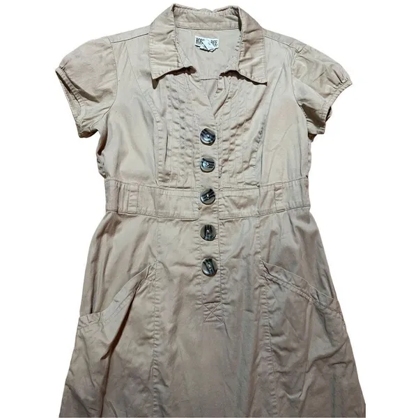 Robbie Bee Khaki Utility denim dress sz 10P‎ - Image 4