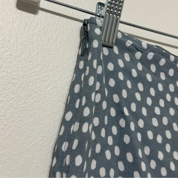 Abercrombie & Fitch Midi Skirt Size XS Polka Dot Cinched Blue White Fall - Image 7