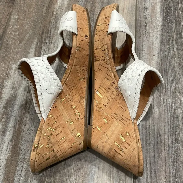 Jack Roger White Wedge Sandals - Image 6