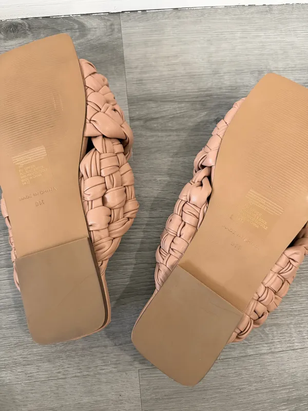 Steve Madden Braided Slide Mules in Nude Tan - Image 4