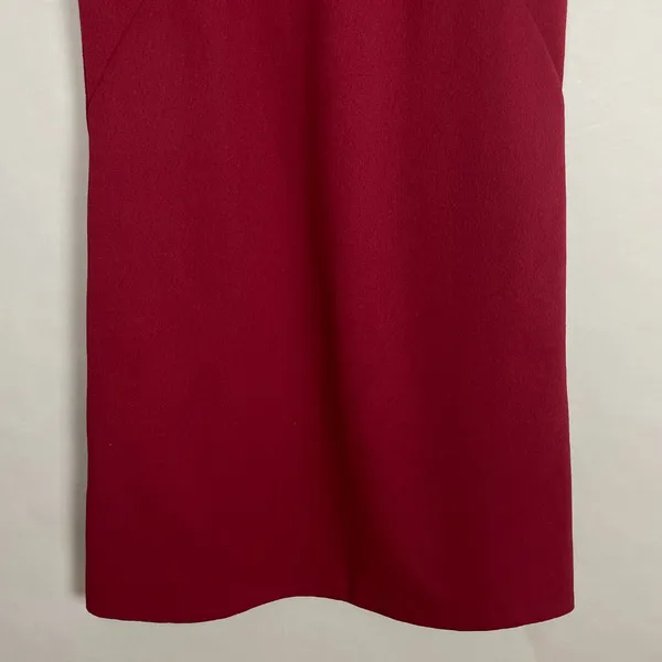Vintage Handmade Dress‎ Sheath Red Burgundy Short Sleeves Crepe Women Classic - Image 4