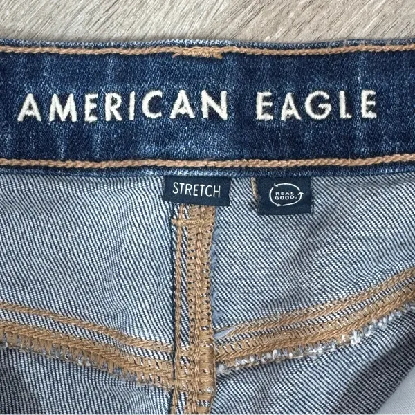 American Eagle Mom Jeans Women 2 Short Blue Tapered Leg High Rise Stretch Y2K‎ - Image 10