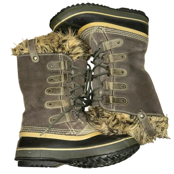 Sorel Joan of Arctic Waterproof Winter Boots Quarry‎ & Black Size 6 - Image 6