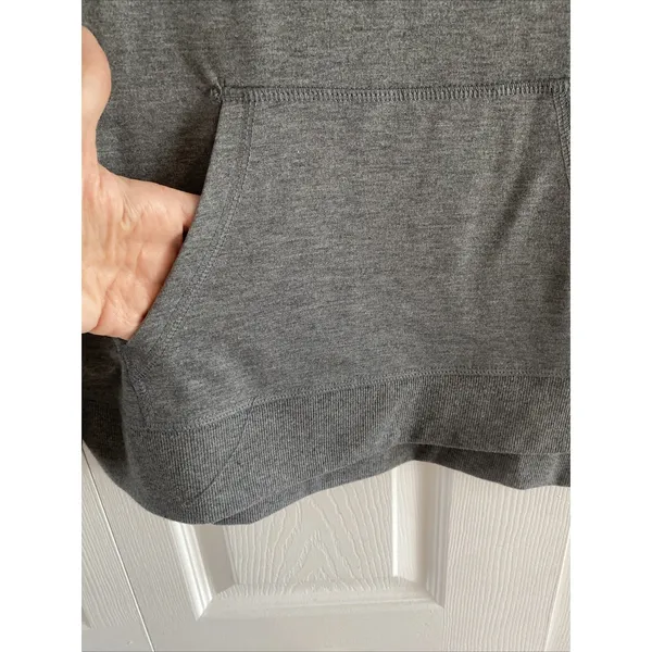 C. Wonder Time To Wine Down Sweatshirt Womens Size M Gray Graphic‎ Pocket Top - Image 5
