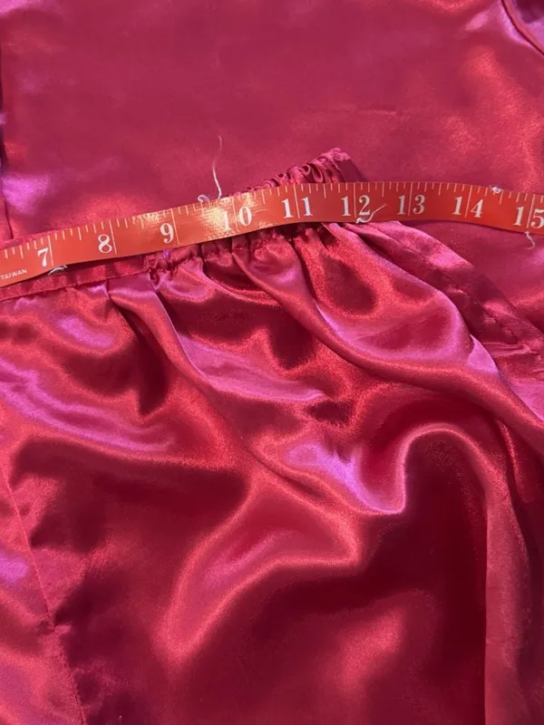 Victoria’s Secret Red VTG ‘80s Gold Label Satin PJ Sleep Shorts Top Set Sz Sm - Image 7
