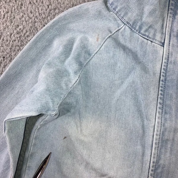 Oversized Denim Cargo Parka Jacket M Gorpcore Utility Field Coat Blue Light Wash Size M - Image 5