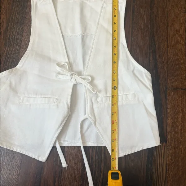 NWOT Amazon boho style open front white vest size large women’s - Image 3