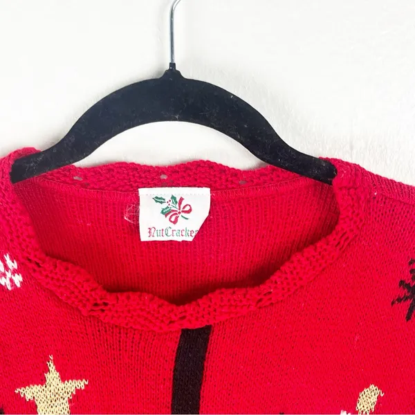 NUTCRACKER Red Long Sleeves Christmas Graphic Prints Sweater Medium - Image 6