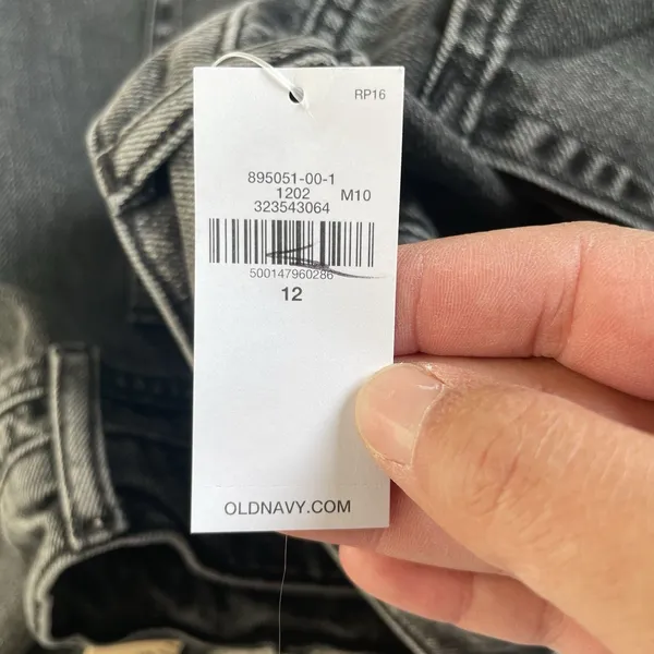 Old Navy Low Rise Baggy Wide Leg Denim Jeans Pants Cotton Blend Black Size 12 - Image 9