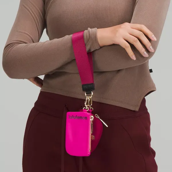 Lululemon Dual Pouch Wristlet Sonic Pink/Pomegranate/Black - Image 4