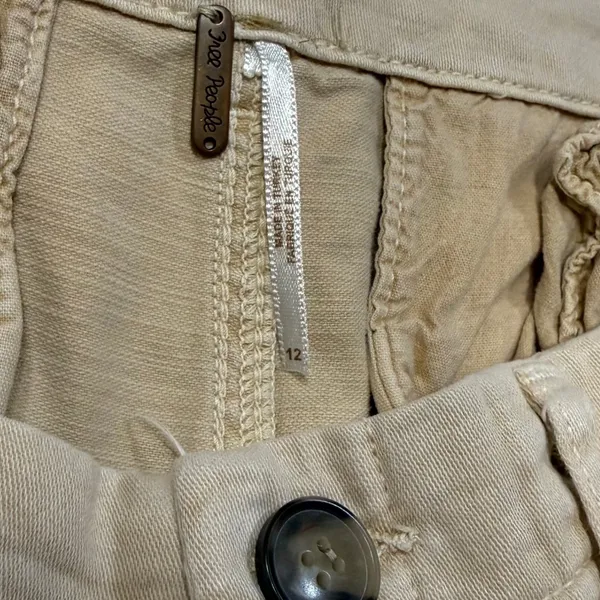 Free People 12 Pleated Tapered Chino Pants Tan Coastal‎ Academia Summer Granola - Image 8
