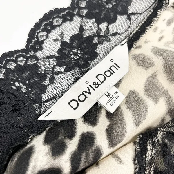 Davi & Dani‎ Womens Leopard Cami Size M Y2K Lingeriecore Sultry Club Night Edgy - Image 7