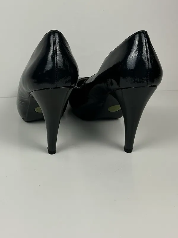 Black Patent High Heel Pumps Size 8 Dress Shoes Me Too 4 inch heel - Image 7