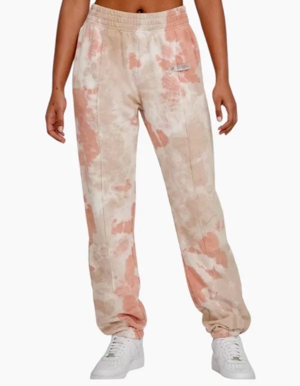 Nike (NWT) Loose Fit Tie Dye Cuffed Sweatpants in Dusty Orange, Medium - Image 8