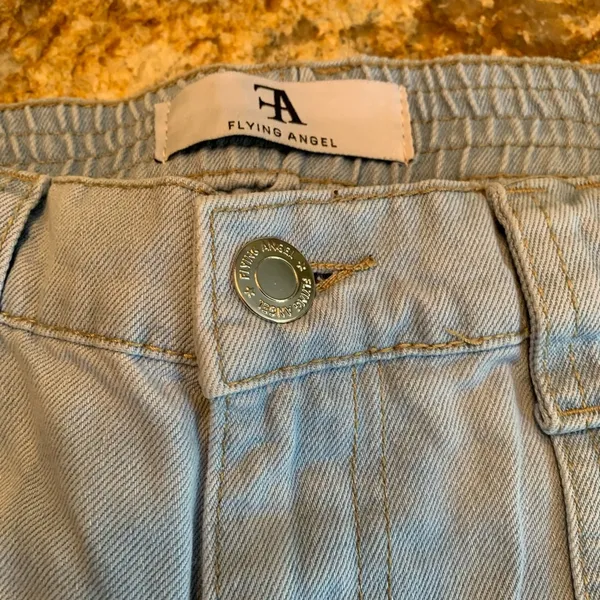 Stylish Blue Flare Wide Leg Jeans - Image 4