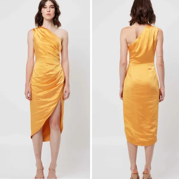Revolve Elliatt Isabelle One Shoulder Dress - Mango - Image 2