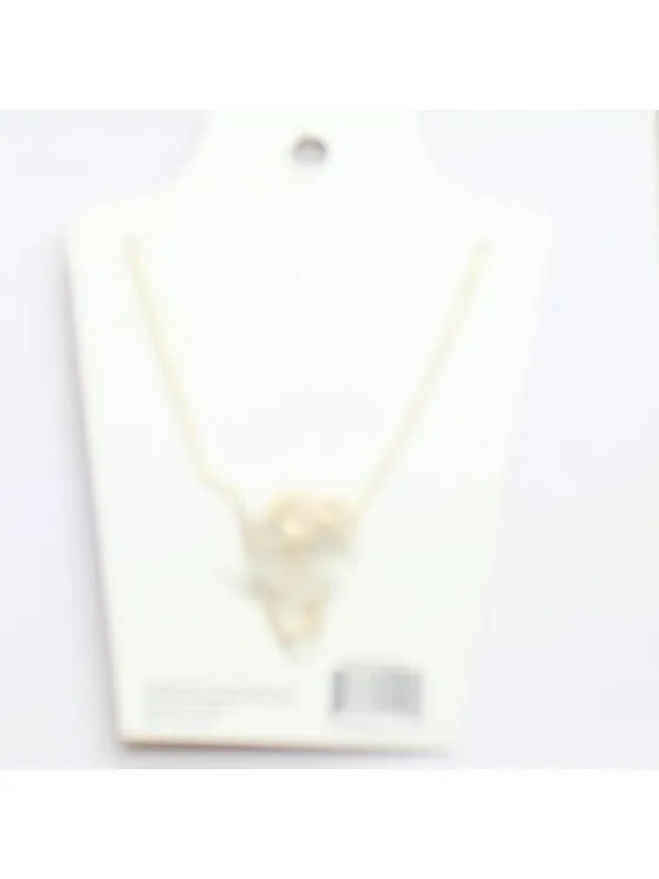 NWT Unique Designs Enamel Rhinestone Flower Necklace Gold / Pink 18" + 3" - Image 2